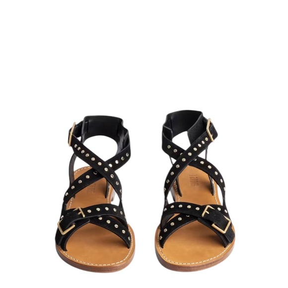 Zadig & Voltaire Cecelia Caprese Suede Studded Sandals French SZ38 MSRP $498 - Picture 1 of 16